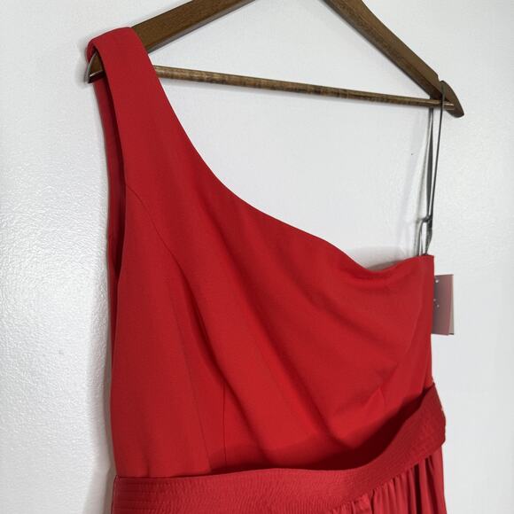 White by Vera Wang Dress Womens 14 Red One Shoulder Gown Prom Evening NEW - Picture 3 of 10